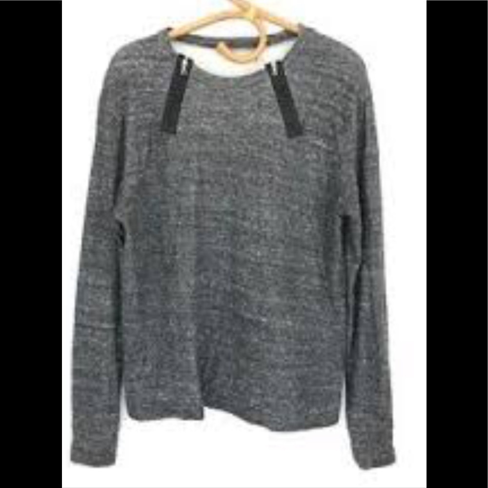 𝅺J Brand zippered sweatshirt leather detail size S